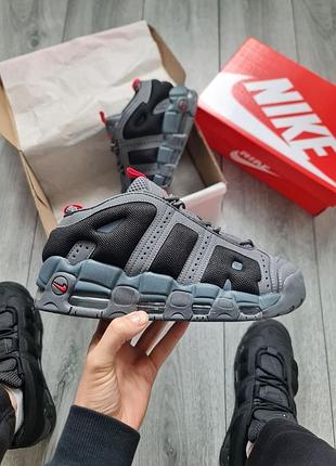 Стильные кроссовки nike air more uptempo low gray