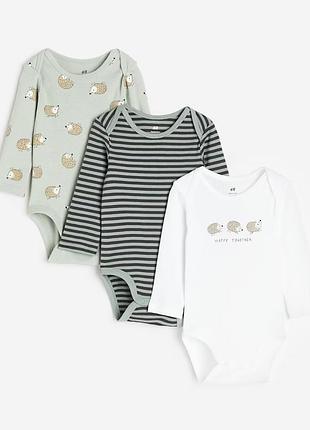 Боди с длинным рукавом h&amp;m 12-18 месяцев, 86см (полоска)