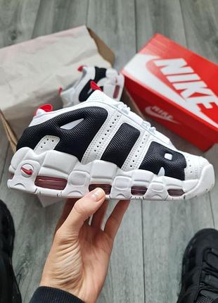 Стильные кроссовки nike air more uptempo low white black