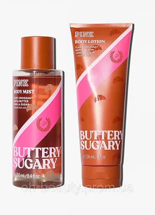 Парфюмированный набор victoria’s secret pink buttery sugary спрей городов и лосьон