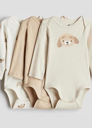Боди с длинным рукавом h&amp;m 9-12мис, 2-3роки
