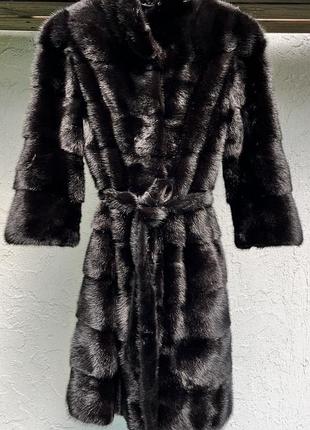 Натуральна норкова шуба ermellino fur collection