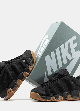 Стильные кроссовки nike air more uptempo low black brown