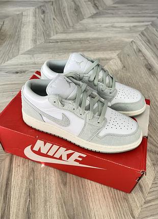 Кросівки air jordan 1 low зелено-білі