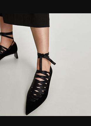 Бархатные туфли zara