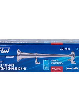 Автомобильный воздушный пневма vitol 1 дудка металл 12v 330 мм (ca-1330)