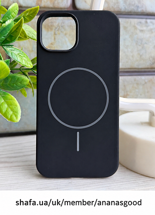 Чохол silicone case iphone 14 з magsafe силіконовий захисний case для айфона 14 з магсейф чорний