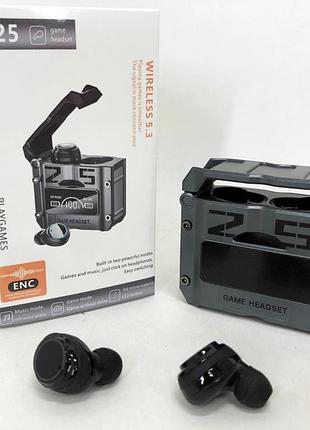 Бездротові навушники m25, bluetooth 5.3, механічні армовані подвійного режиму ігрові
