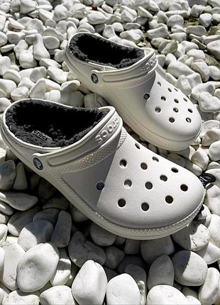 Утепленные кроксы сабо crocs classic lined white белые утепленные crocs classic lined white