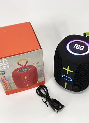 Портативна bluetooth колонка tg658 8w з rgb підсвічуванням, бездротова колонка потужна. колір: чорний