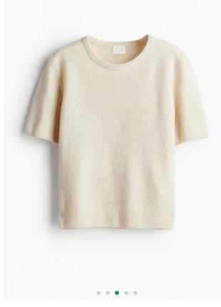 Джемпер з тонкого трикотажу, американка від бренду h&m, молочного кольору, розмір м.