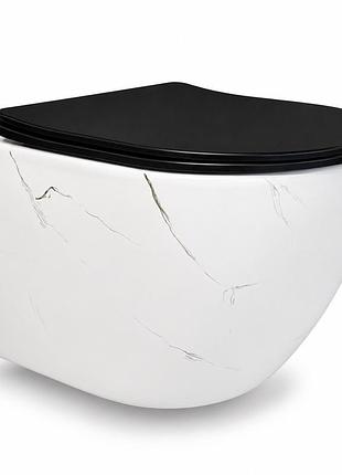 Подвесной унитаз vbi vulcano white stone matt tornado