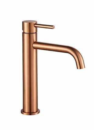 Смеситель для раковины vbi milano brushed copper, высокий