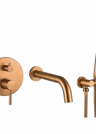 Змішувач для умивальника vbi milano brushed copper прихованого монтажу