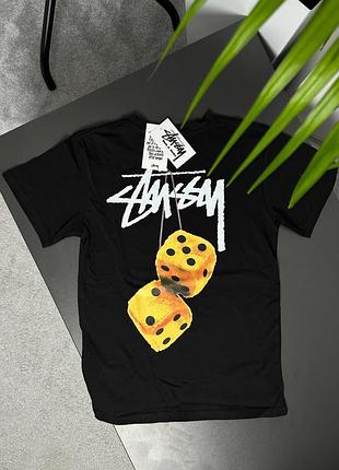 Футболка чоловіча stussy fuzzy dice yellow чорна
