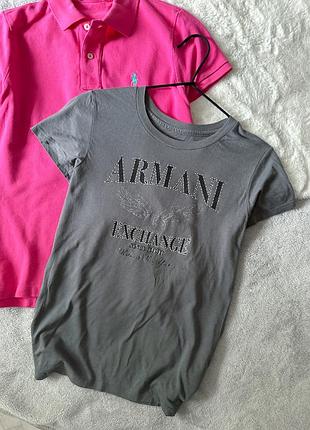 Серая футболка armani exchange