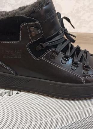 Шкіряні зимові чоловічі черевики maxus shoes на хутрі (натуральна шкіра)