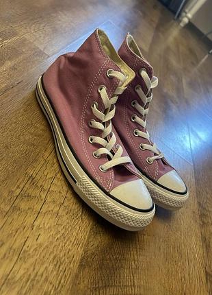 Кросівки жіночі converse високі рожеві
