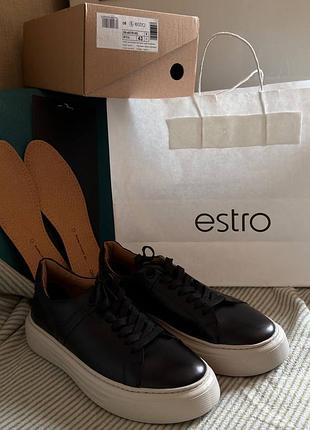 Кеди чоловічі estro чорні шкіряні