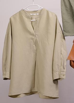 Рубашка - скимпер свободного кроя из льняной смеси uniqlo