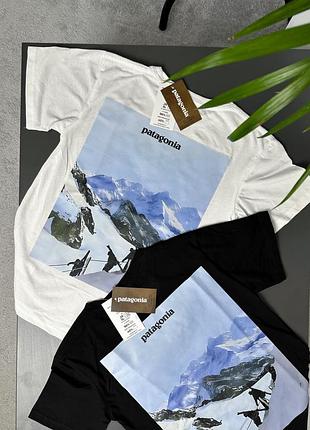 Футболка чоловіча patagonia everest біла, чорна