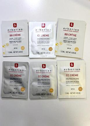 Пробник erborian cc крем 30 spf 1.5 мл в кольорі clair, porcelain, dore