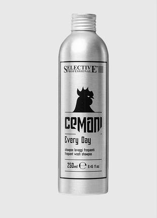Italy,selective professional cemani every day, 250 ml,мужской  элитный проф.увлажняющий шампунь для волос, бороды, нишевый