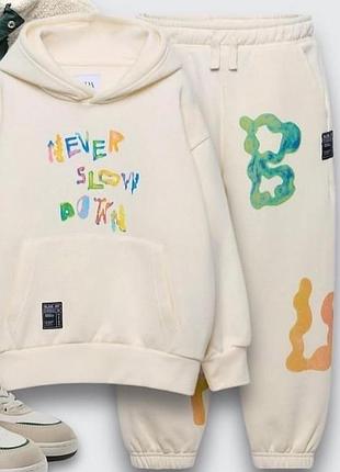 Оверный утепленный костюм zara 11-13 р
