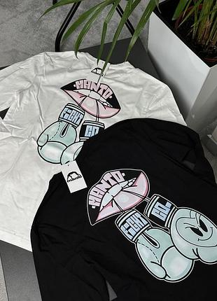 Футболка чоловіча manto gloves біла, чорна, бавовна