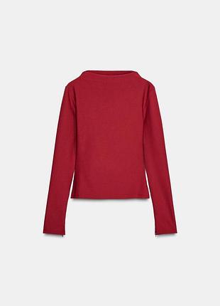 Бомбезний лонгслів з коміром човник стійка з крепу р.s. zara