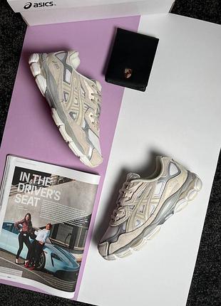 Жіночі кросівки asics gel-nyc beige white silver