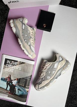 Жіночі кросівки asics gel-nyc grey beige silver