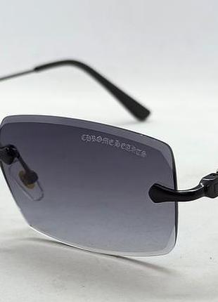 Chrome hearts солнцезащитные очки унисекс модные брендовые серый градиент в черном металле