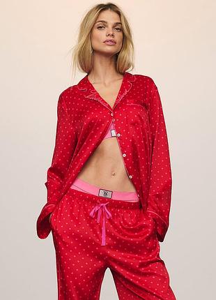 Сатинова піжама сорочка+штани victoria’s secret оригінал