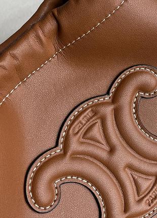 Сумка celine small cabas drawstring cuir triomphe in smooth calfskin tan brown коричнева