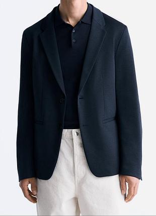 Новый темно-синий пиджак primark slim fit (stretch) - размер 52 (42r)