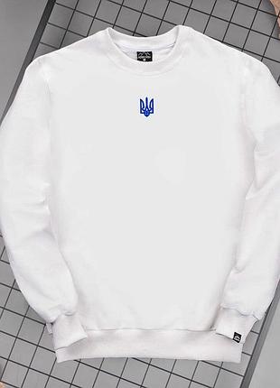 Свитшот pobedov 001 - герб синяя вышивка молочный