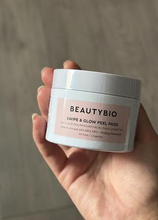 Beautybio swipe & glow peel pads — кислотні пілінг-педи для обличчя, 50 шт.