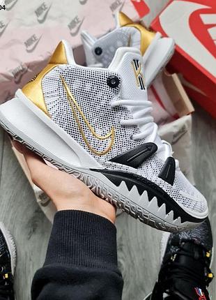 Стильные кроссовки nike kyrie 7 gs rings white metallic gold