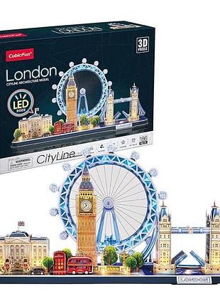 3d пазл cubicfun city line з led-підсвіткою лондон (l532h)