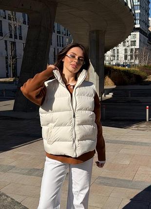 Трендовый дутый жилет жилетка безрукавка хит