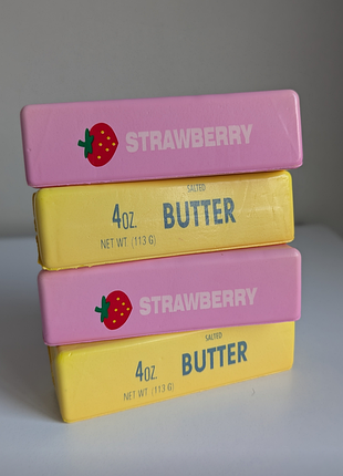 Butter squishy сквіш масло антистрес 13 см рожеве масло жовте масло