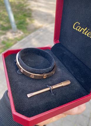 Елегантний браслет love у стилі cartier з покриттям рожевим золотом
