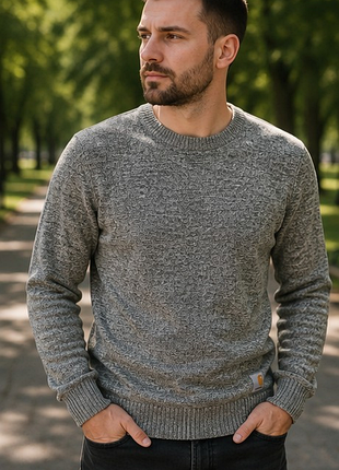 Чоловічий джемпер carhartt work in progress сірий меланж s