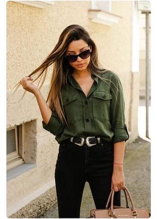 Зелена денім сорочка zara