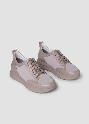 Женские кожаные кроссовки, 36-41, капучино