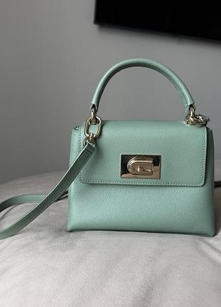 Жіноча сумка furla зелена шкіряна