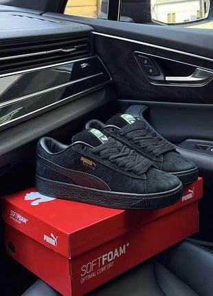 Замшеві кросівки puma suede xl black/black