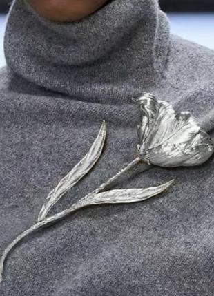 Ефектна масивна брошка квітка, гарна велика брошка квітка, брошка квітка