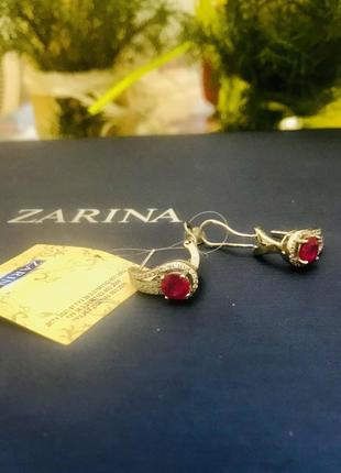 Серебряные серьги с рубином zarina10 фото